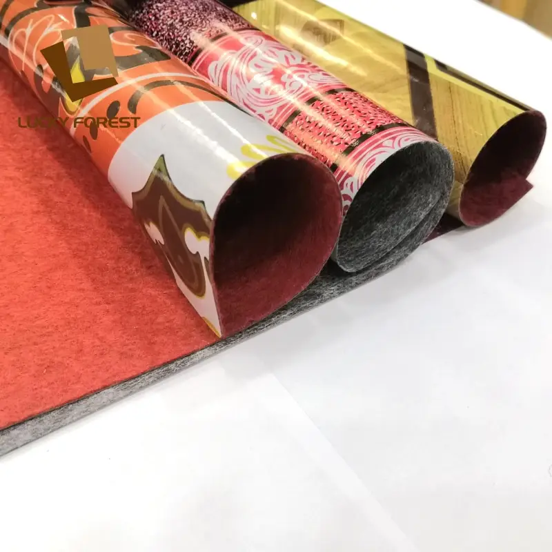 0.8mm red felt back pvc garage floring mat in roll